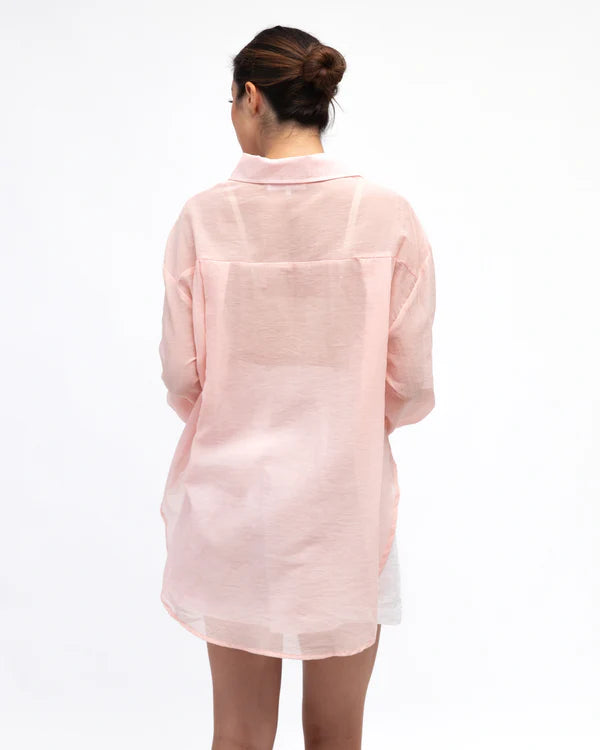 Pink Oversized Cotton Shirt
