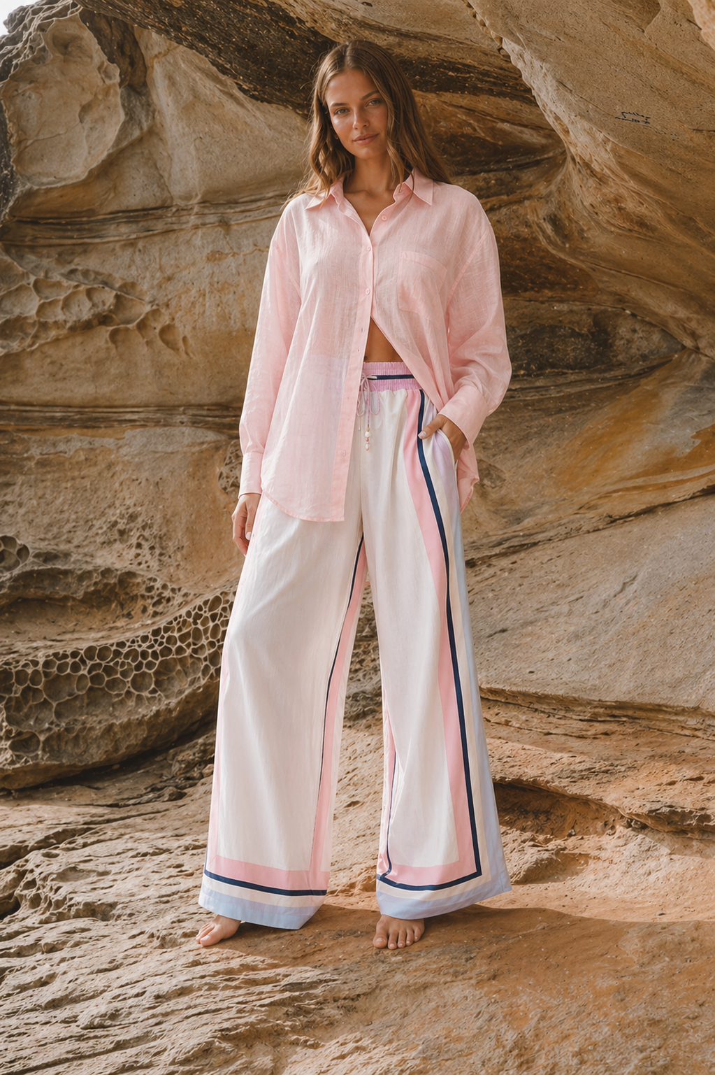 Pink Oversized Cotton Shirt