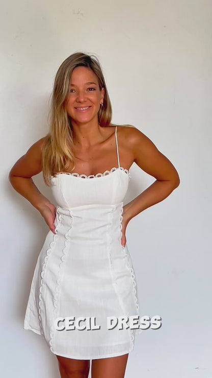 Cecil mini linen blend dress
