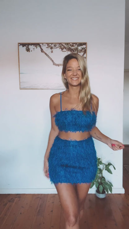 Blue Fringed Top