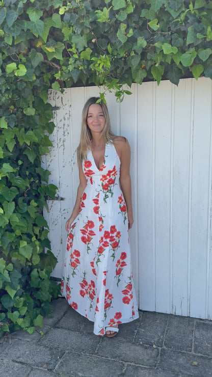 Valencia Orange Bloom Maxi Dress