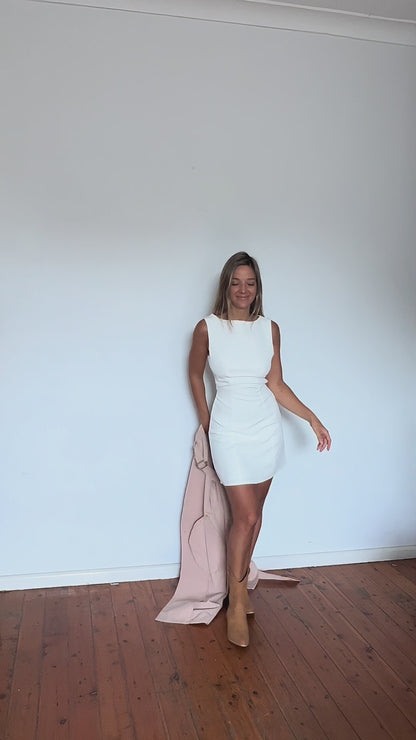 Claudia boat neck dress