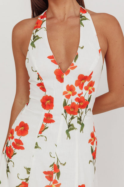 Valencia Orange Bloom Maxi Dress