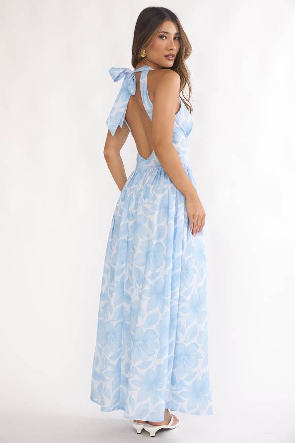 Blue Breeze halter maxi dress
