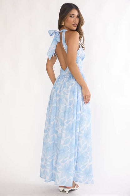 Blue Breeze halter maxi dress