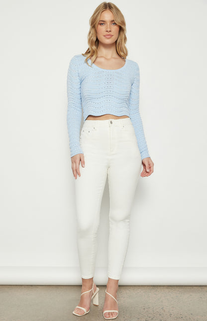 Scallop baby blue Textured knit